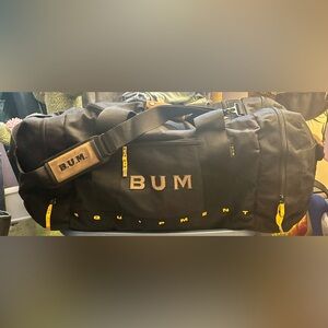 Vintage 90s B.U.M. Equipment Oversized Duffel Bag - Black & Yellow